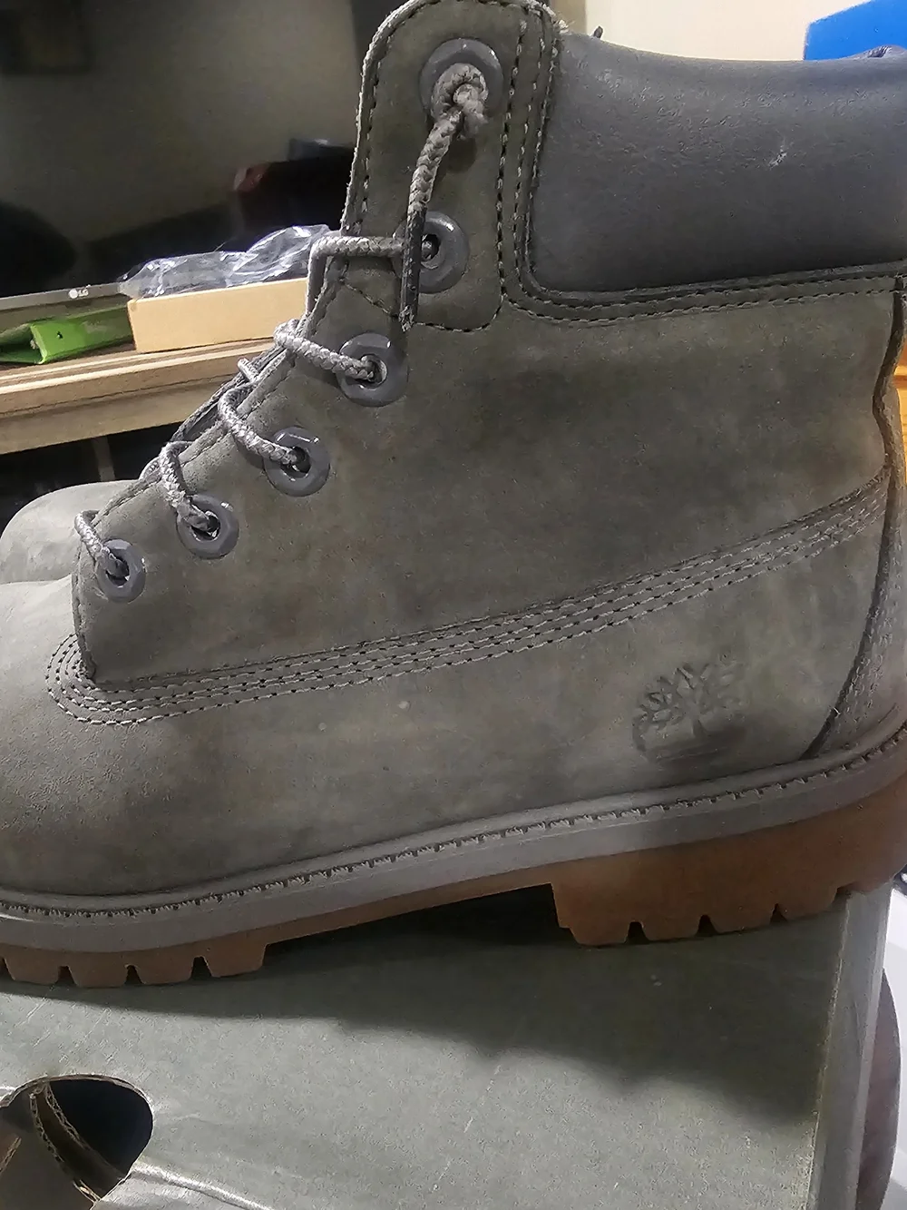 Gray Men's Lace-Up Work Boots - Unbranded